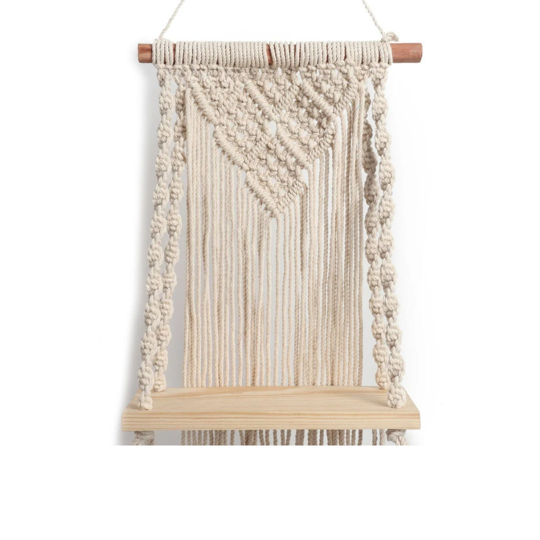 Unique Macrame Hanging Storage Rack Functional Art for Home Interiors